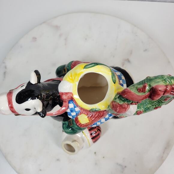 VINTAGE Lotus Cowboy Santa Creamer 7" Hand Painted Holiday Christmas Gift - Picture 16 of 16